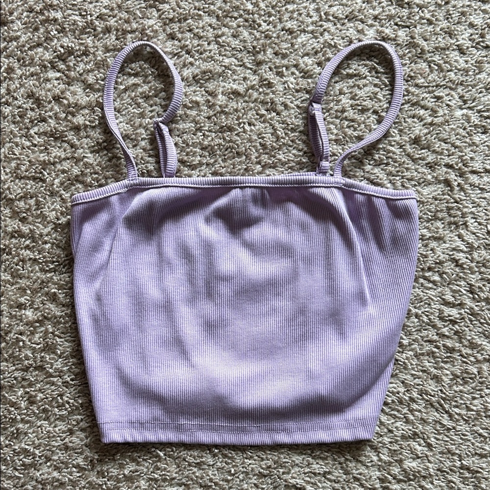 Lavender Ribbed Crop Top